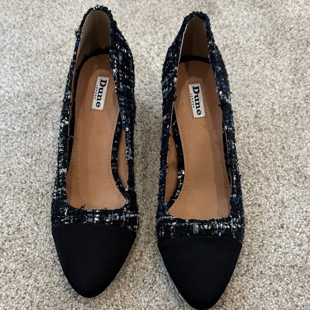 Dune London Black Tweed Heels